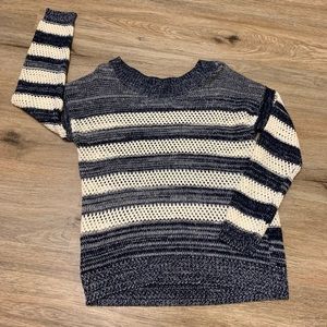 Womens navy and white knit sweater size small